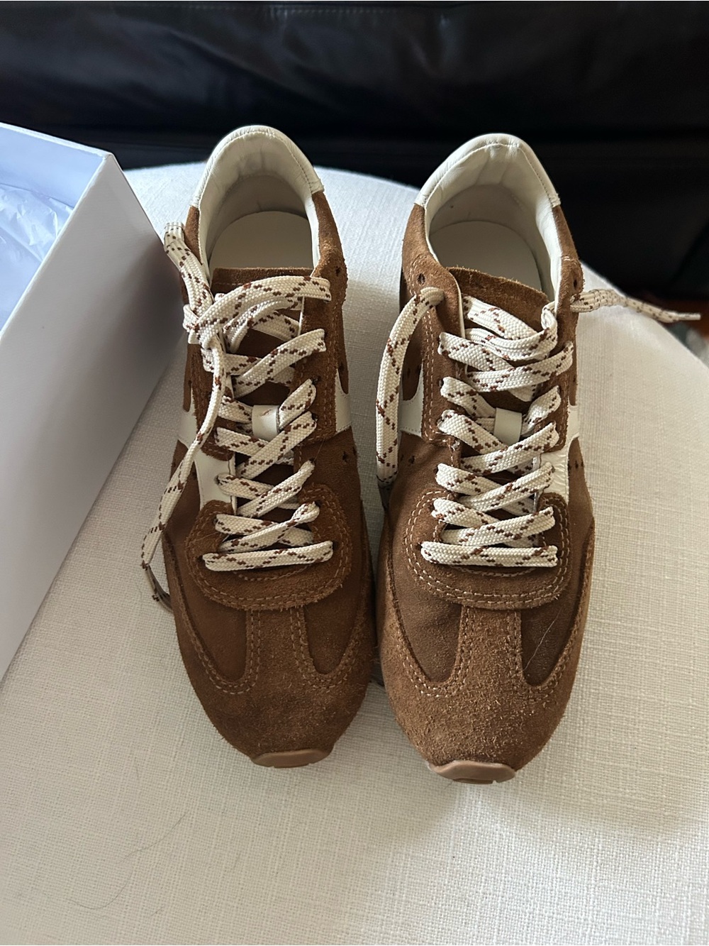 Larroude Brown Suede Women's Sneakers